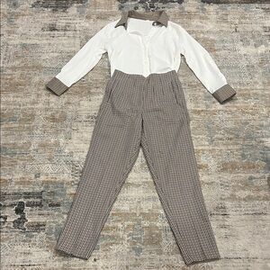 Checkered Pant & Blouse Set